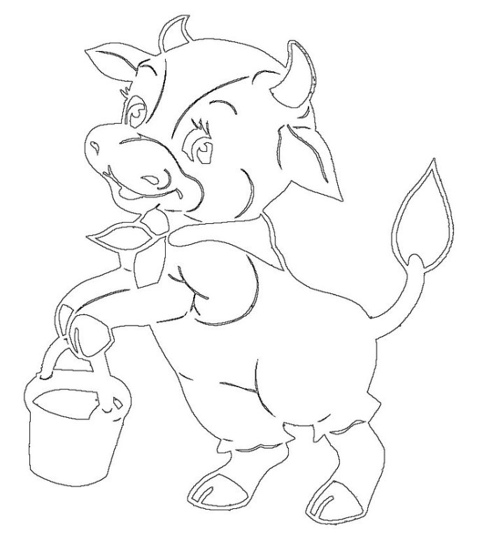 Вытынанки бык трафарет