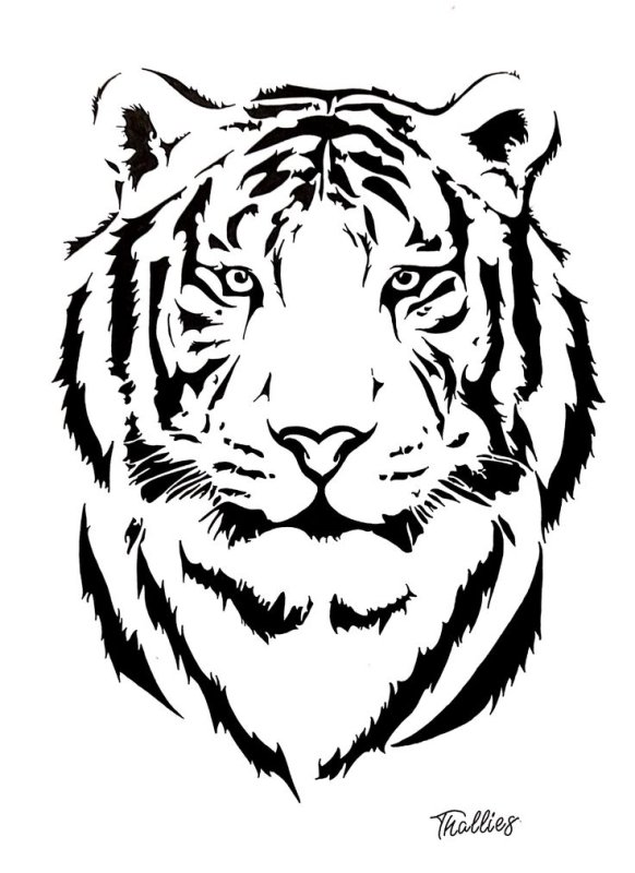 Силуэт морды тигра