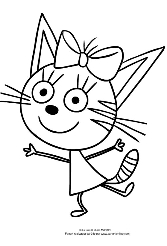 Раскраска 3 кота