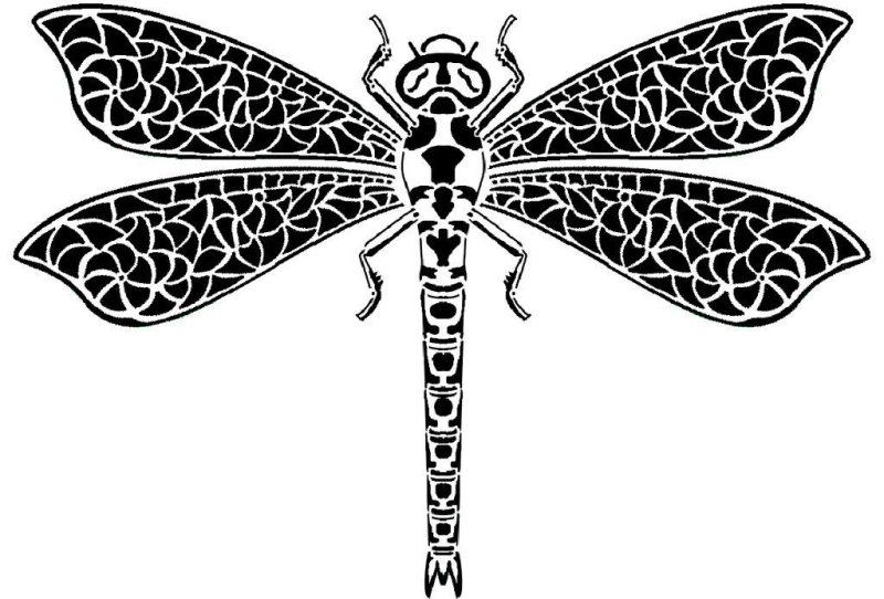 Трафарет Стрекоза для броши