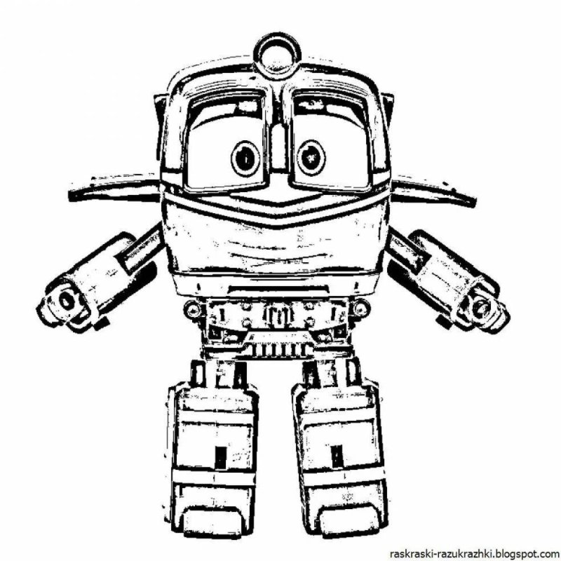 Джеффри роботы поезда раскраска