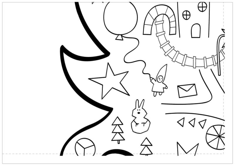 Елка раскраска