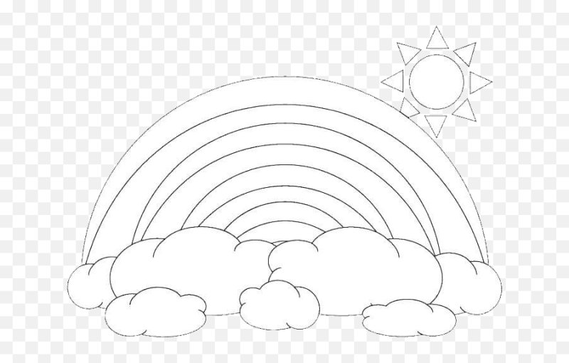 Радуга для раскрашивания детям