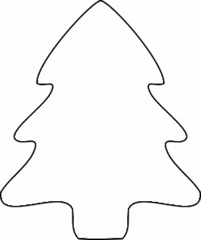 Елка с вырезом трафарет