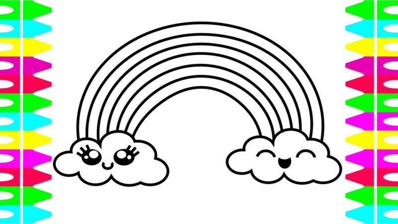 Радуга раскраска для малышей