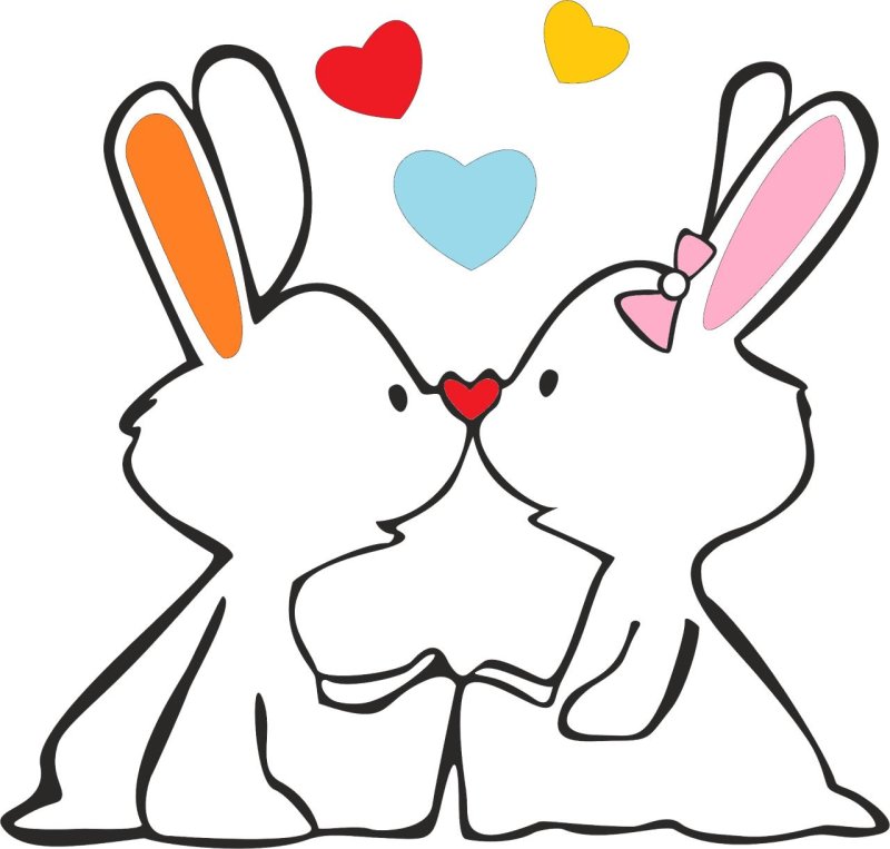 Трафарет зайчика цветной