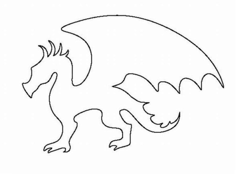 Дракон трафарет для детей