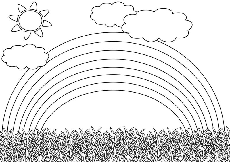 Радуга раскраска для детей
