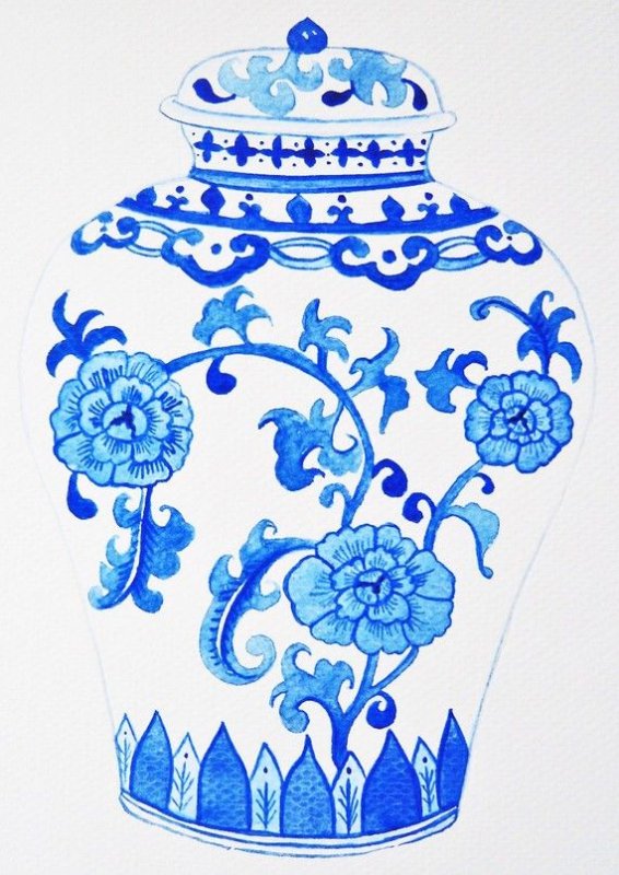 Гжельская роспись кувшин