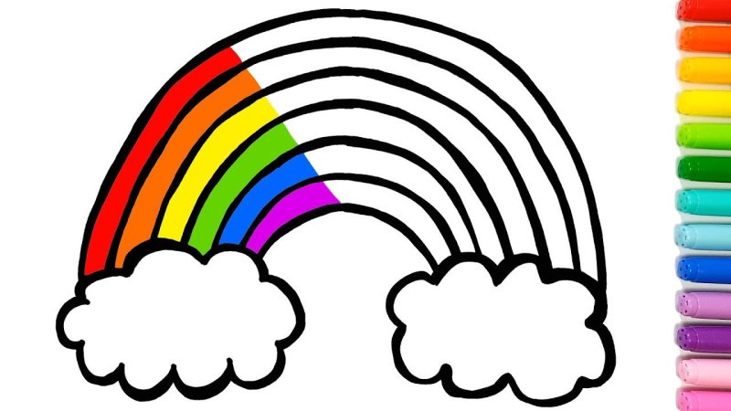 Радуга раскраска для малышей