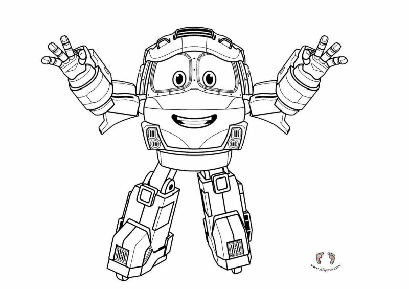 Раскраска роботы поезда Кей
