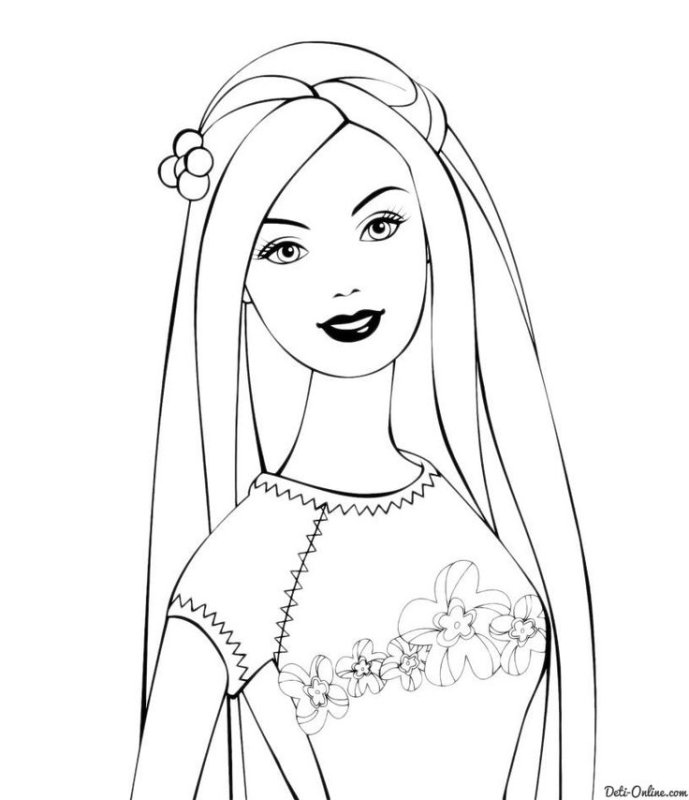 Картинки раскраски для девочек Барби