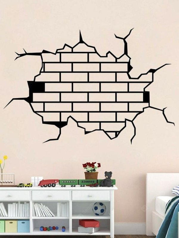 Наклейки на стену в виде кирпича