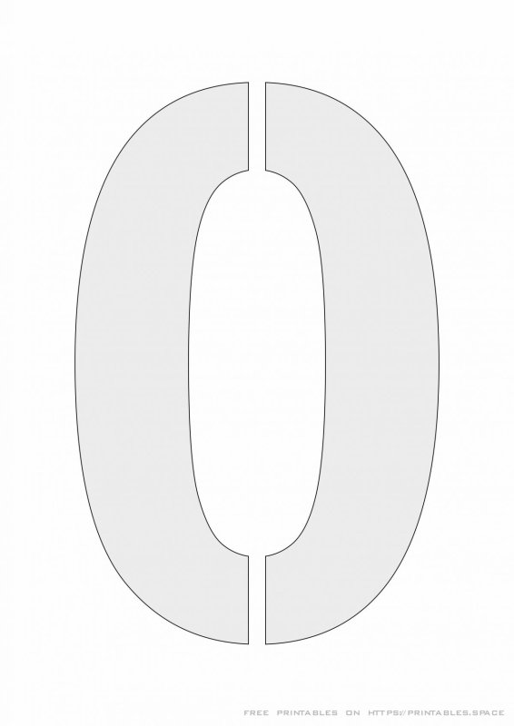 Цифра 0 трафарет