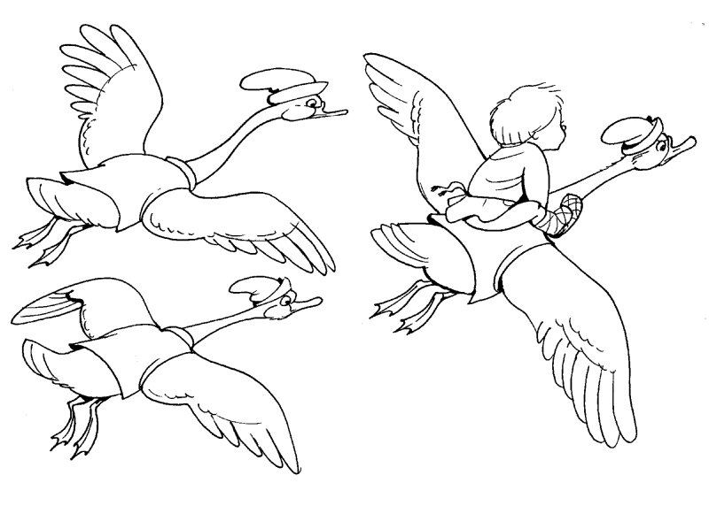 Гуси лебеди раскраска для детей