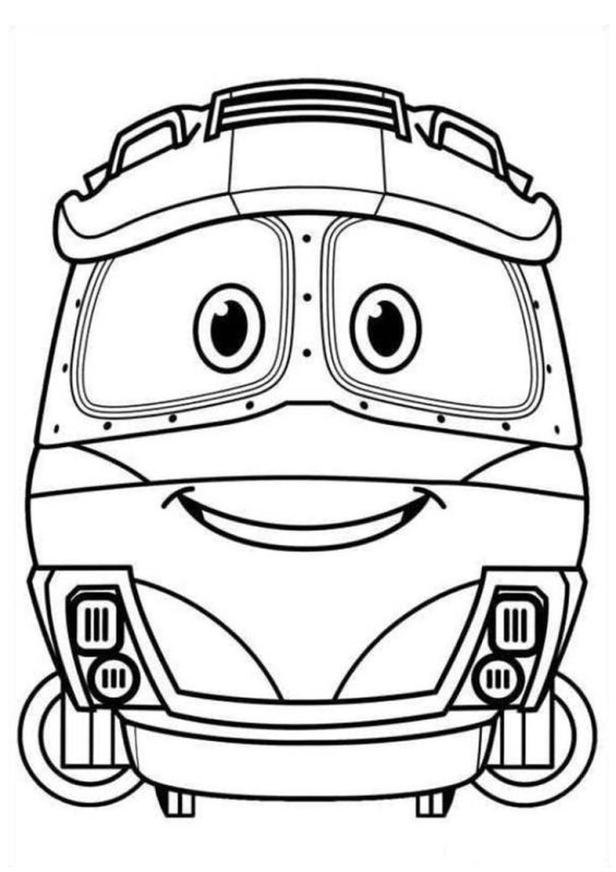 Роботы поезда раскраска Джинни