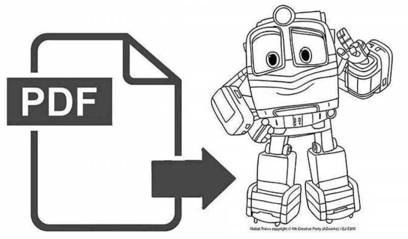 Раскраска роботы поезда Кей