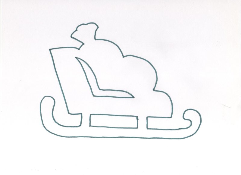 Санки трафарет для вырезания