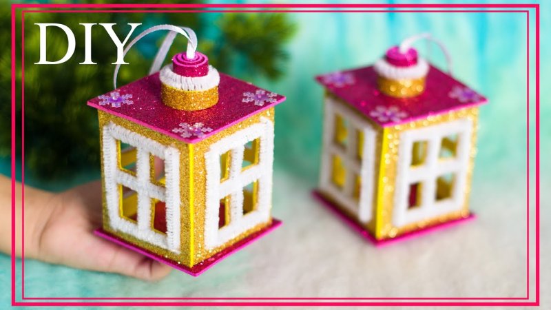 Домик елочная игрушка из фоамирана