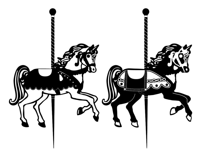 Лошадь для карусели трафарет