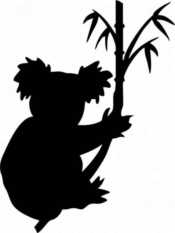 Силуэты животных коала