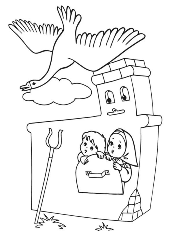 Раскраска "гуси-лебеди"