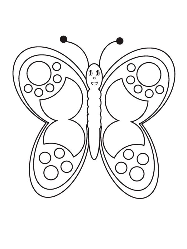 Бабочка раскраска для детей