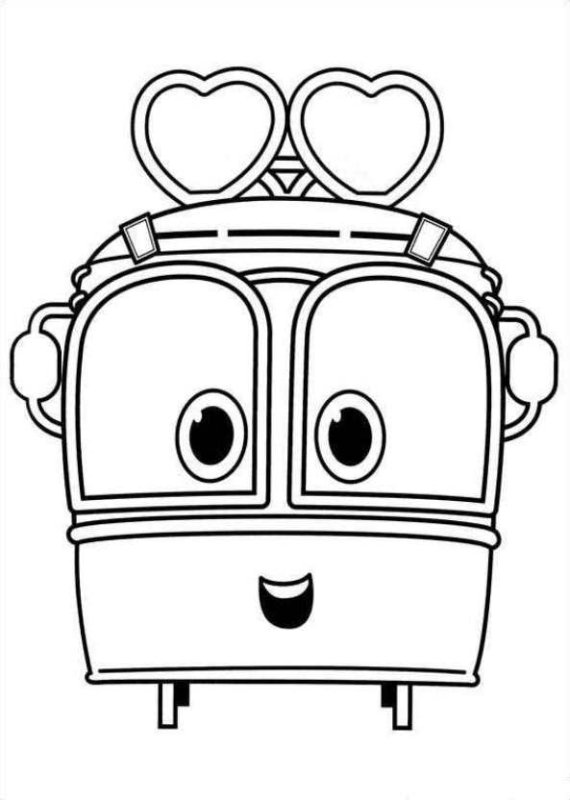 Роботы поезда раскраска Джинни