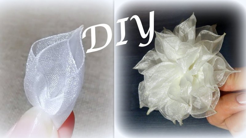 Канзаши цветы из органзы