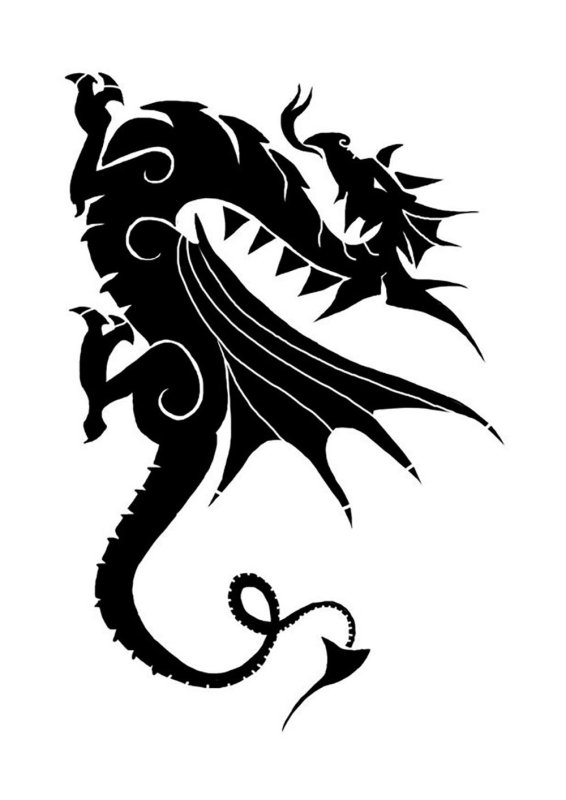 Силуэт дракона для вырезания