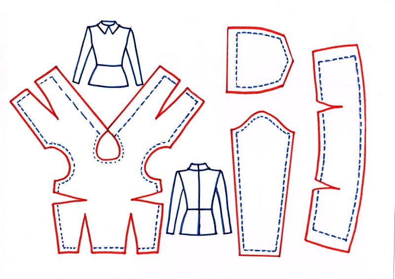 Раскройка одежды для кукол