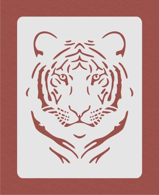 Трафарет тигра на окно