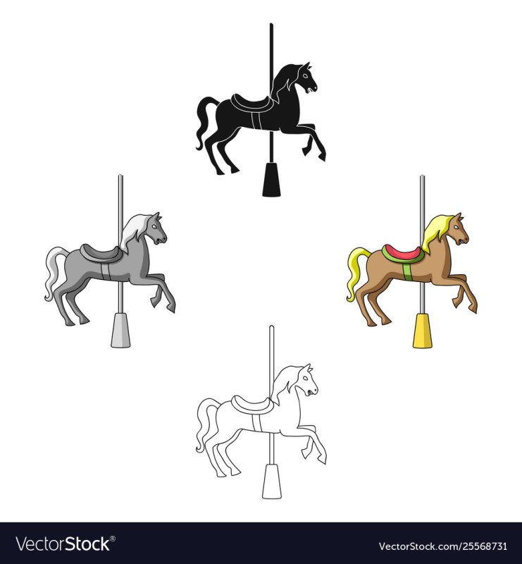 Лошадь для карусели трафарет