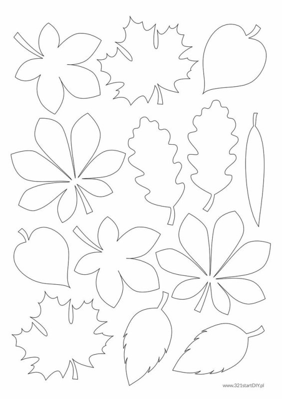 Трафарет листьев для вырезания