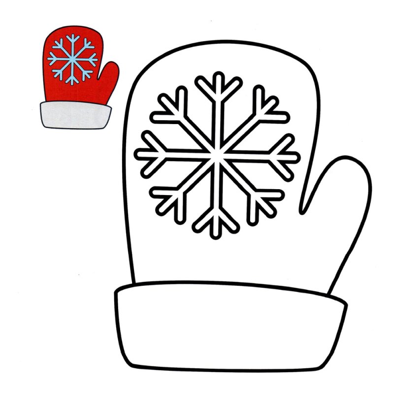 Варежки раскраска