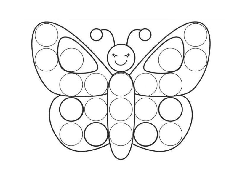 Бабочка раскраска для детей
