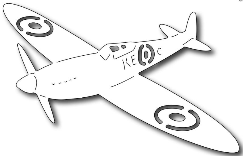 Трафарет самолетика для вырезания