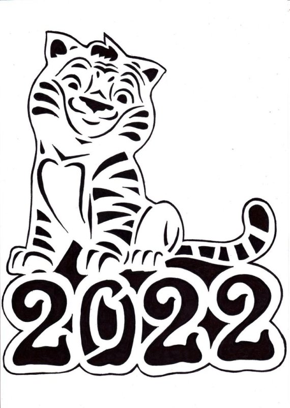 Трафарет тигра