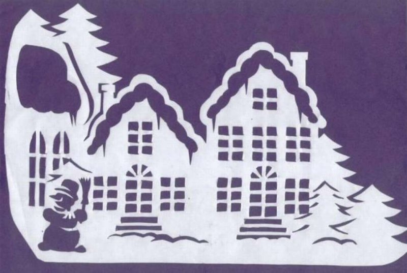 Домик из бумаги на окно