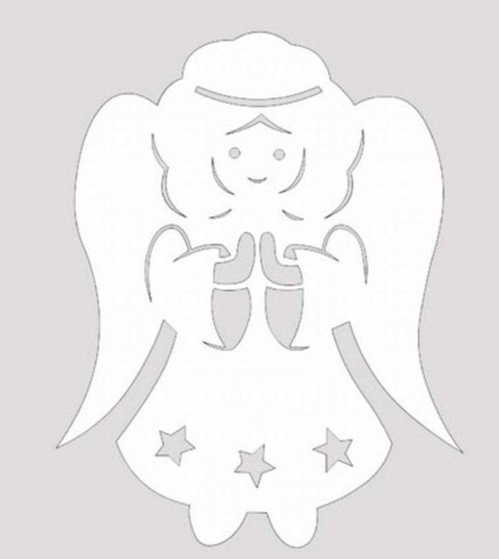 Новогодние ангелочки для вырезания