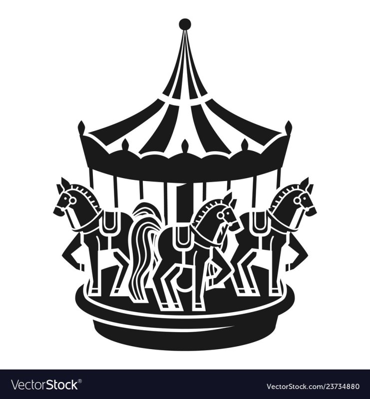 Лошадка Карусель вектор
