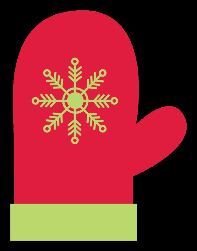 Новогодние рукавички цветные