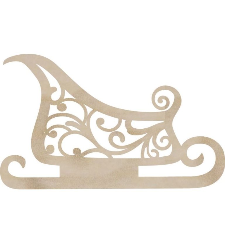 Трафарет новогодних саней