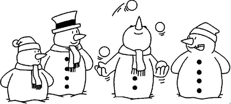 Снеговик раскраска