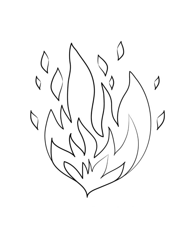 Огонь раскраска для детей