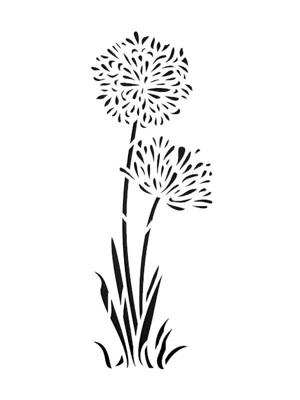 Трафарет одуванчика на стену