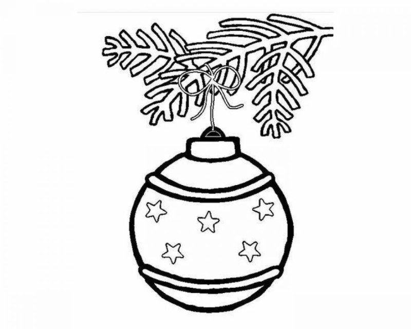 Елочные игрушки раскраска