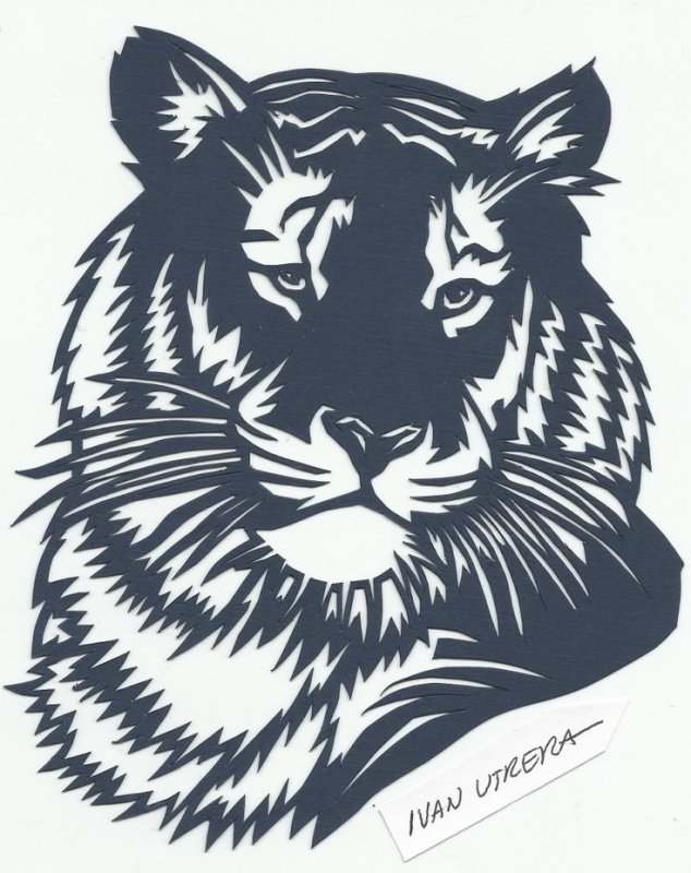 Тигр трафарет для выжигания по дереву