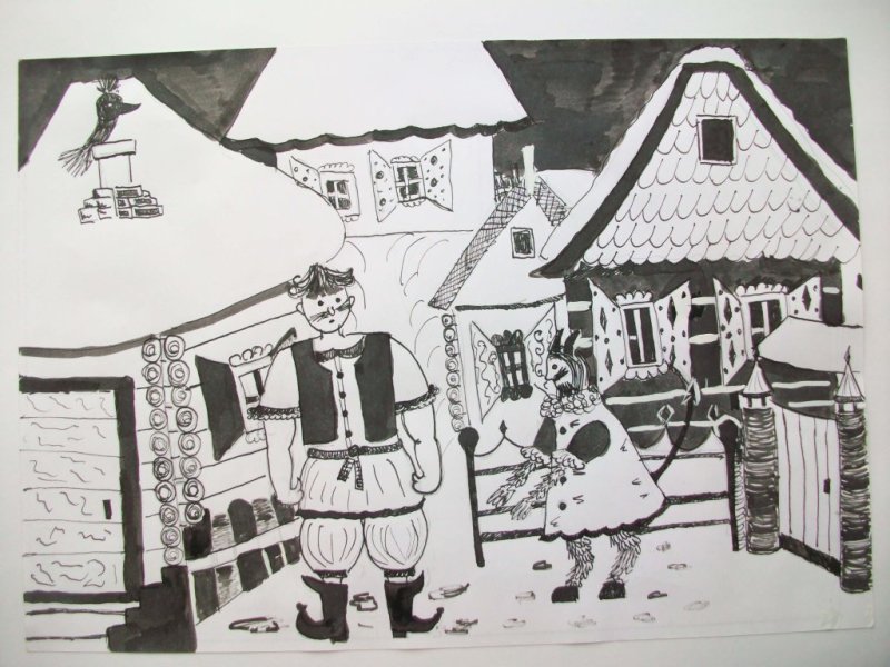 Гоголь ночь перед Рождеством иллюстрации