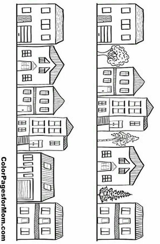 Многоэтажный дом раскраска для детей
